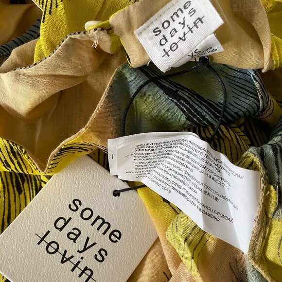 NWT SOMEDAYS LOVIN Yellow Patterned Allover Printed Dress Size XS MSRP $108 - Picture 8 of 9